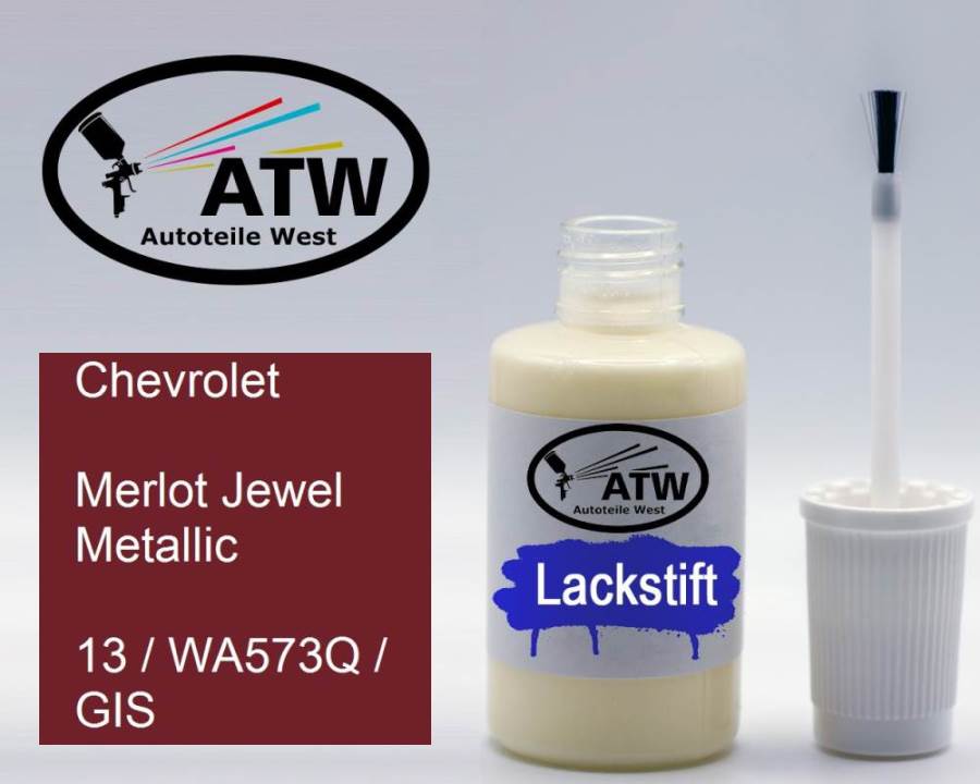 Chevrolet, Merlot Jewel Metallic, 13 / WA573Q / GIS: 20ml Lackstift, von ATW Autoteile West.
